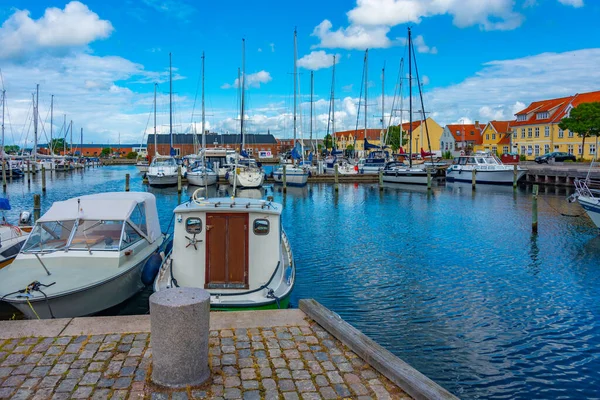 stock image Marina in Danish town Faaborg.