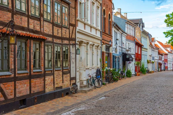 Strada Medievale Nel Centro Storico Odense Danimarca — Foto Stock