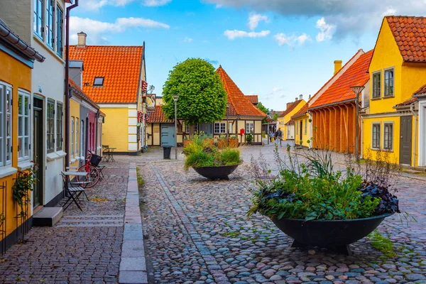 Färgglada Gatan Centrum Odense Danmark — Stockfoto