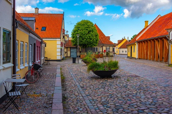 Красочная Улица Центре Оденсе Дания — стоковое фото
