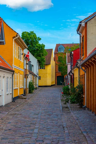 Strada Colorata Nel Centro Odense Danimarca — Foto Stock