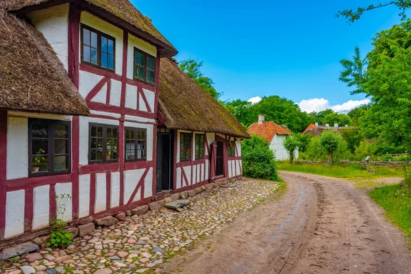 stock image Den Fynske Landsby open-air museum with traditional Danish architecture in Odense.