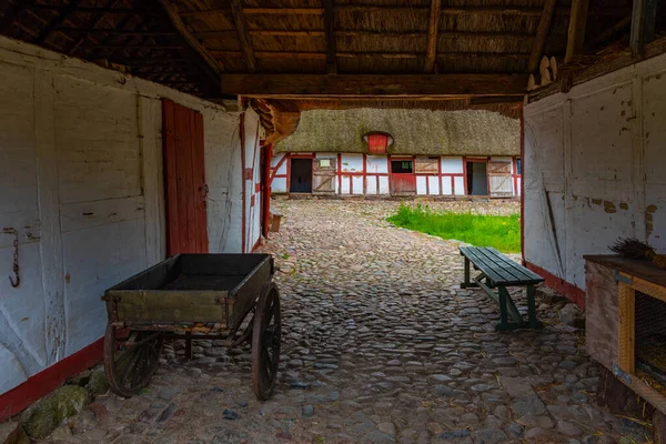 デンフィンスケ ランズビー野外博物館 オデンセの伝統的なデンマーク建築 — ストック写真