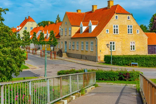 Rua Tradicional Cidade Dinamarquesa Christiansfeld — Fotografia de Stock