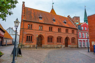 Danimarka 'nın Ribe kentindeki eski belediye binası..