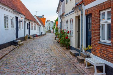 Ribe, Danimarka 'nın merkezindeki tarihi cadde.