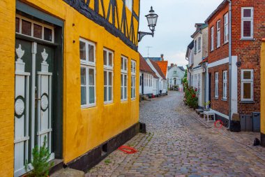 Ribe, Danimarka 'nın merkezindeki tarihi cadde.