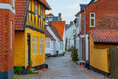 Ribe, Danimarka 'nın merkezindeki tarihi cadde.