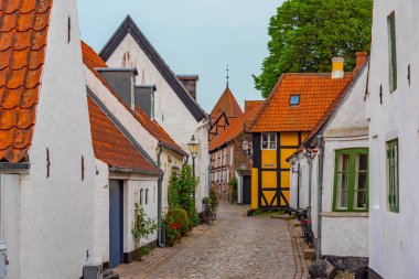 Ribe, Danimarka 'nın merkezindeki tarihi cadde.