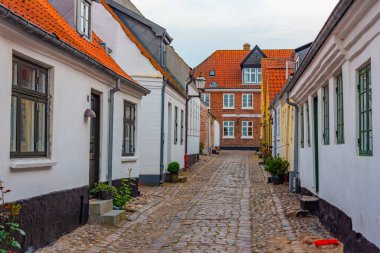 Ribe, Danimarka 'nın merkezindeki tarihi cadde.