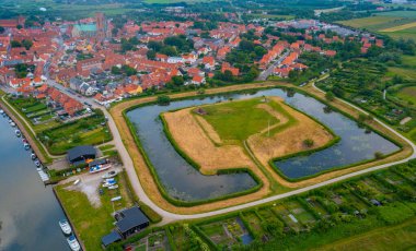 Danimarka 'daki Ribe şatosunun Panorama manzarası.