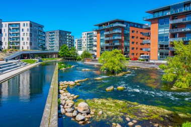 Danimarka 'nın Silkeborg kasabasındaki konutlar.