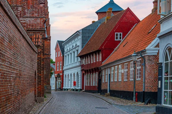 Historisk Gata Centrala Ribe Danmark — Stockfoto