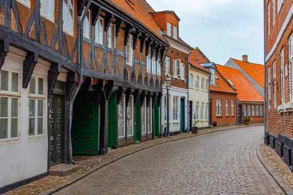 デンマークのリベの中心部にある歴史的通り — ストック写真
