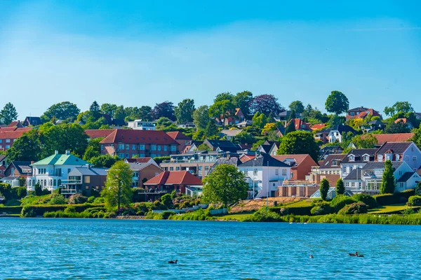 stock image Villas on a shore of Kolding lake, Denmark.