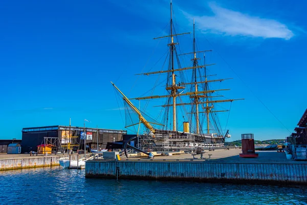 Barco Histórico Fregatten Jylland Ebeltoft Dinamarca — Fotografia de Stock