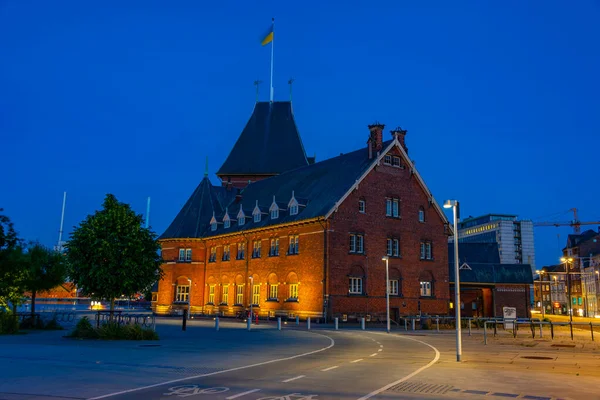 Нічний Вид Будинок Толдбоден Орхусі Данія — стокове фото