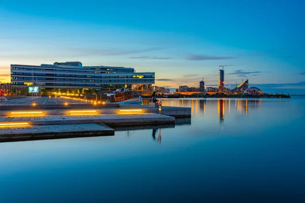 Aarhus Danimarka Daki Navitas Binasının Gece Görüşü — Stok fotoğraf