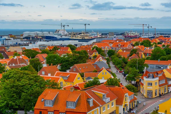 Vista Aérea Porto Cidade Dinamarquesa Skagen — Fotografia de Stock