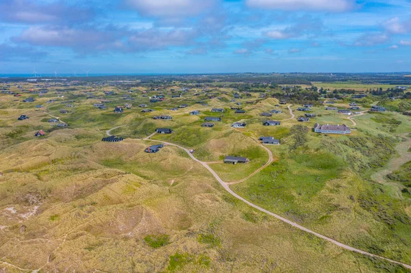 stock image Holiday cotatges at Tornby beach in Denmark.