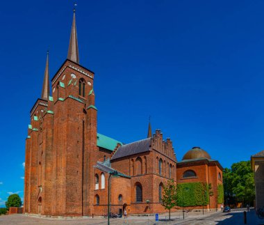 Danimarka 'daki Roskilde katedralinin görüntüsü.