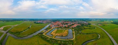 Danimarka 'daki Ribe şatosunun Panorama manzarası.