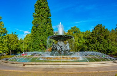 Almanya, Dresden 'de Albertplatz' da Çeşme.