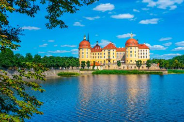Almanya 'daki Moritzburg Kalesi Panorama Manzarası.
