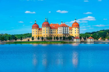 Almanya 'daki Moritzburg Kalesi Panorama Manzarası.