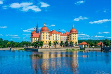 Almanya 'daki Moritzburg Kalesi Panorama Manzarası.