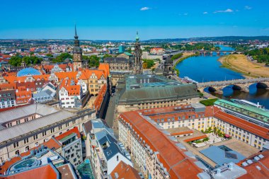 Alman kasabası Dresden 'in hava manzarası.
