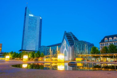 Almanya 'daki Leipzig Üniversitesi' nin gündoğumu manzarası.