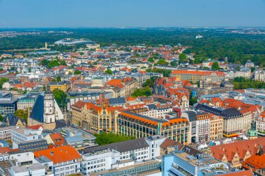 Almanya 'da Marktplatz Meydanı ile Dresden' in Panorama manzarası.