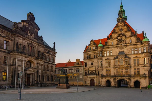 stock image Sunrise view of Georgentor in German town Dresden.