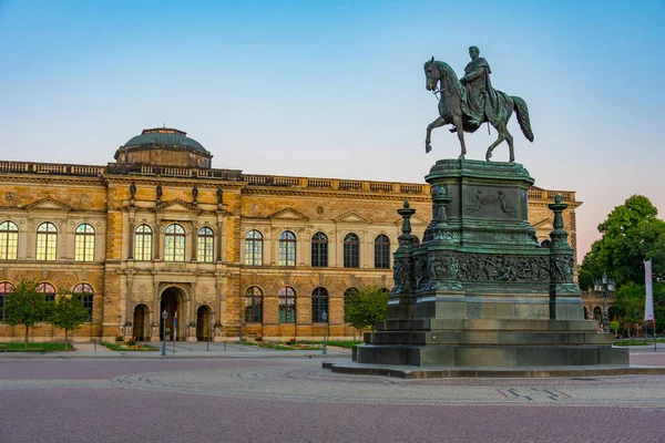 Palácio Zwinger Visto Durante Nascer Sol Dresden Alemanha — Fotografia de Stock
