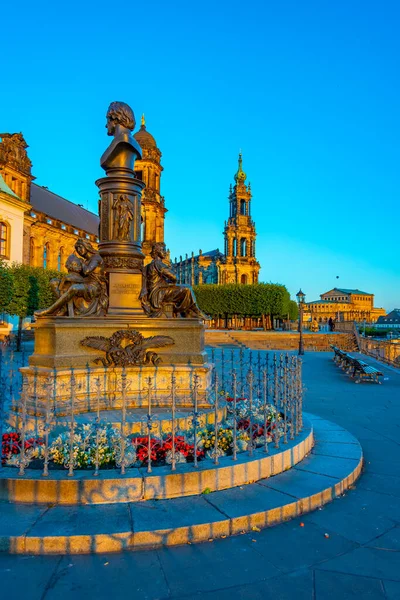 Alman Kasabası Dresden Borhlsche Terasse Nin Gündoğumu — Stok fotoğraf