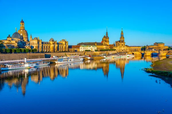 Soluppgång Panorama Över Tyska Staden Dresden — Stockfoto