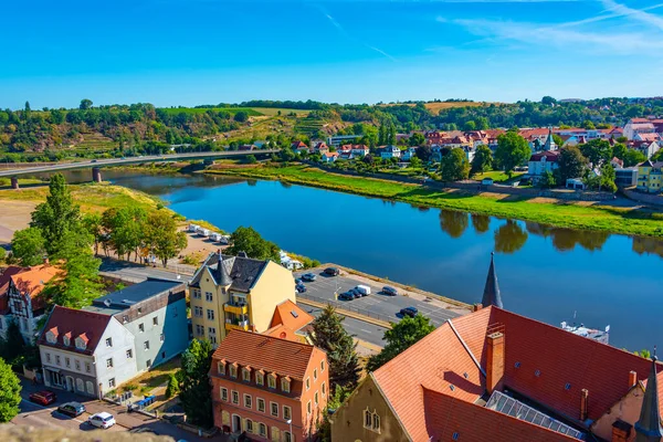 Flussseite Der Deutschen Stadt Meißen — Stockfoto