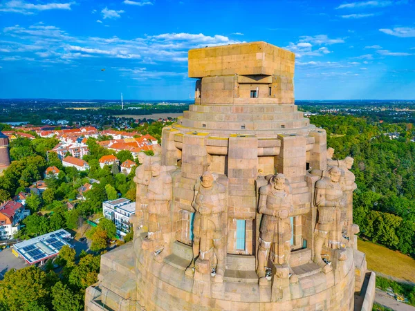 stock image Monument to the Battle of the Nations in German town Leipzig.