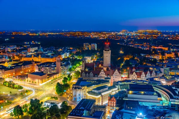 Vista Panorâmica Pôr Sol Dresden Com Praça Marktplatz Alemanha — Fotografia de Stock