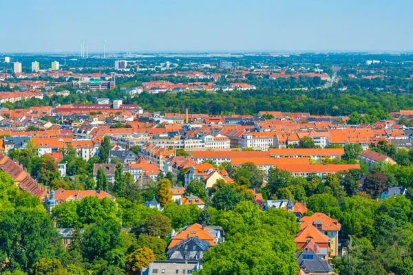Vista Aérea Barrio Residencial Leipzig Alemania — Foto de Stock