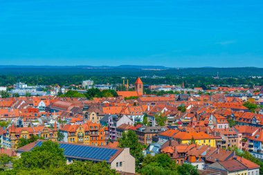 Kaiserburg şatosundan Alman Nurnberg 'in Panorama manzarası.