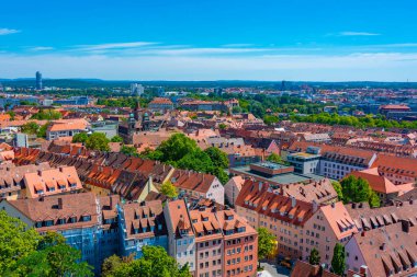 Kaiserburg şatosundan Alman Nurnberg 'in Panorama manzarası.