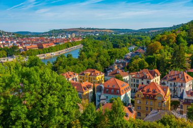 Alman kasabası Wurzburg 'un hava manzarası.