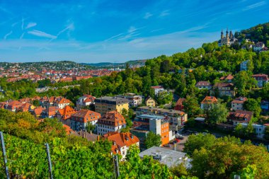 Alman kasabası Wurzburg 'un hava manzarası.