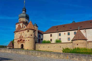 Wurzburg, Almanya 'daki Marienberg kalesinin iç avlusu..
