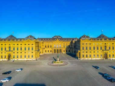 Almanya 'daki Wurzburger Residenz' in hava görüntüsü.