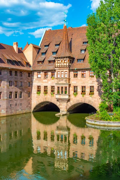 stock image Ancient Nurnberg Heilig Geist Spital building (Hospital of the Holy Ghost) in Nurnberg, Germany..