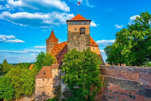 stock image Funfeckturm in German town Nurnberg.