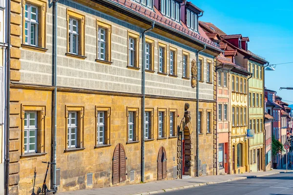 Widok Ulicę Starym Mieście Niemieckiego Miasta Bamberg — Zdjęcie stockowe
